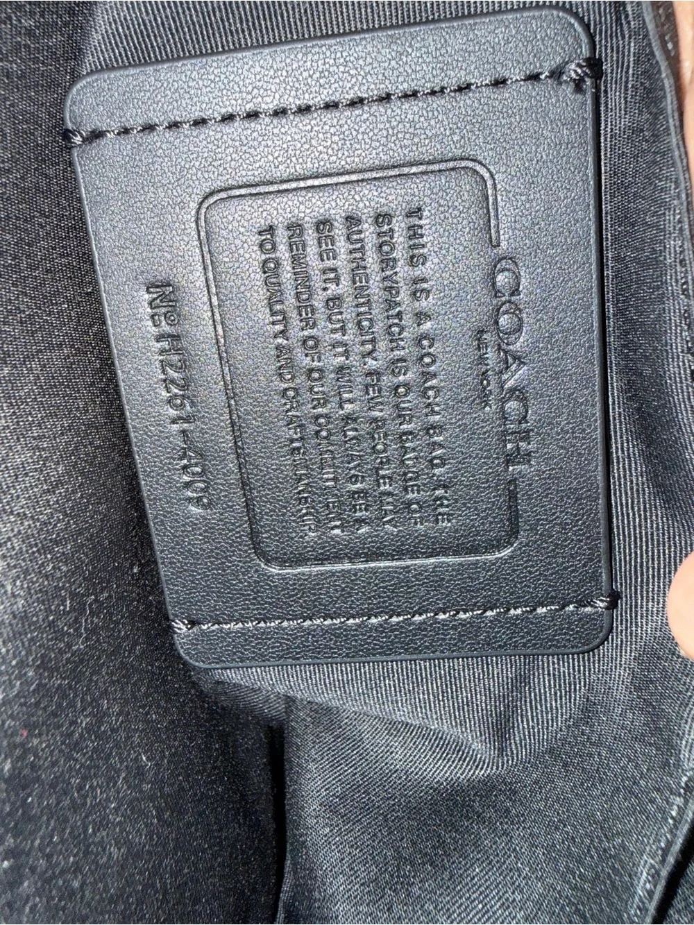 Coach Black Embossed Signature Leather Messenger Bag